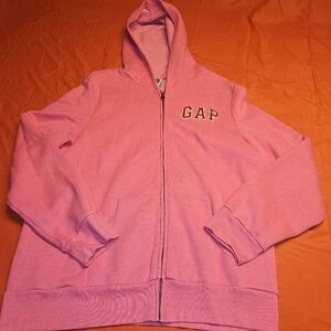 GAP Cotton Candy Pink Zip Front Hooded Jacket XXL "07" E.U.C.